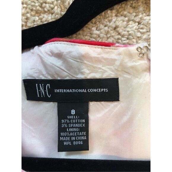 INC International Concepts Women’s Pink Floral Design Elegant Tank Dress Size 8 - Picture 6 of 6